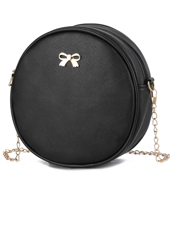 Women’s Black Faux Leather Backpack Set with Round Crossbody and Cardholder
